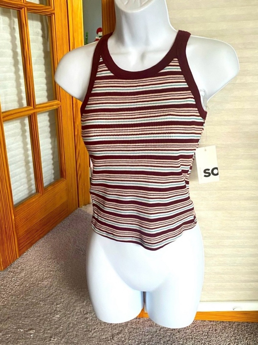 Varsity Ribbed Tank Top NWT